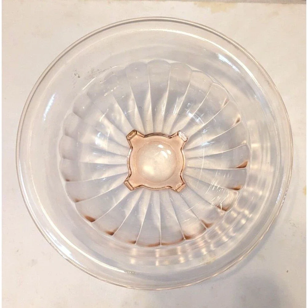 Vtg Hazel Atlas Pink Pillar Optic Ribbed Depression Glass Mixing Bowl Set of 3